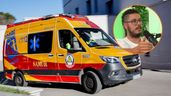 una ambulancia del samur y diego en la entrevista