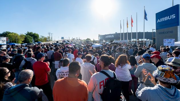 Trabajadores de Airbus protestan en Getafe