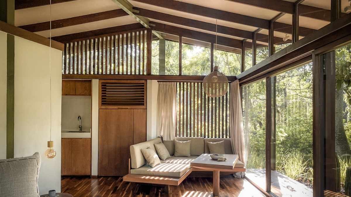 casa prefabricada jardín