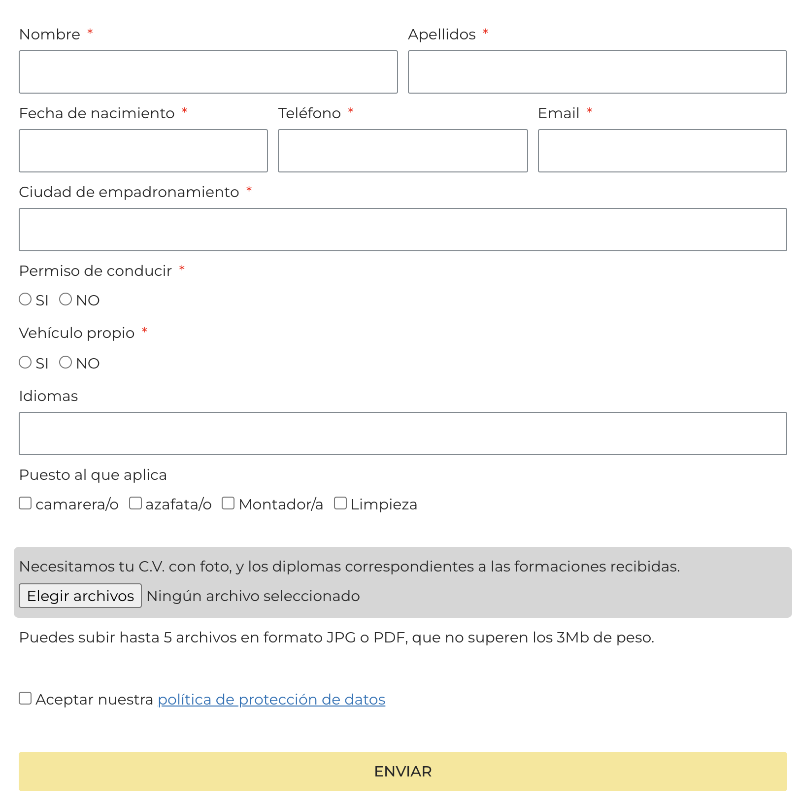 formulario empleo