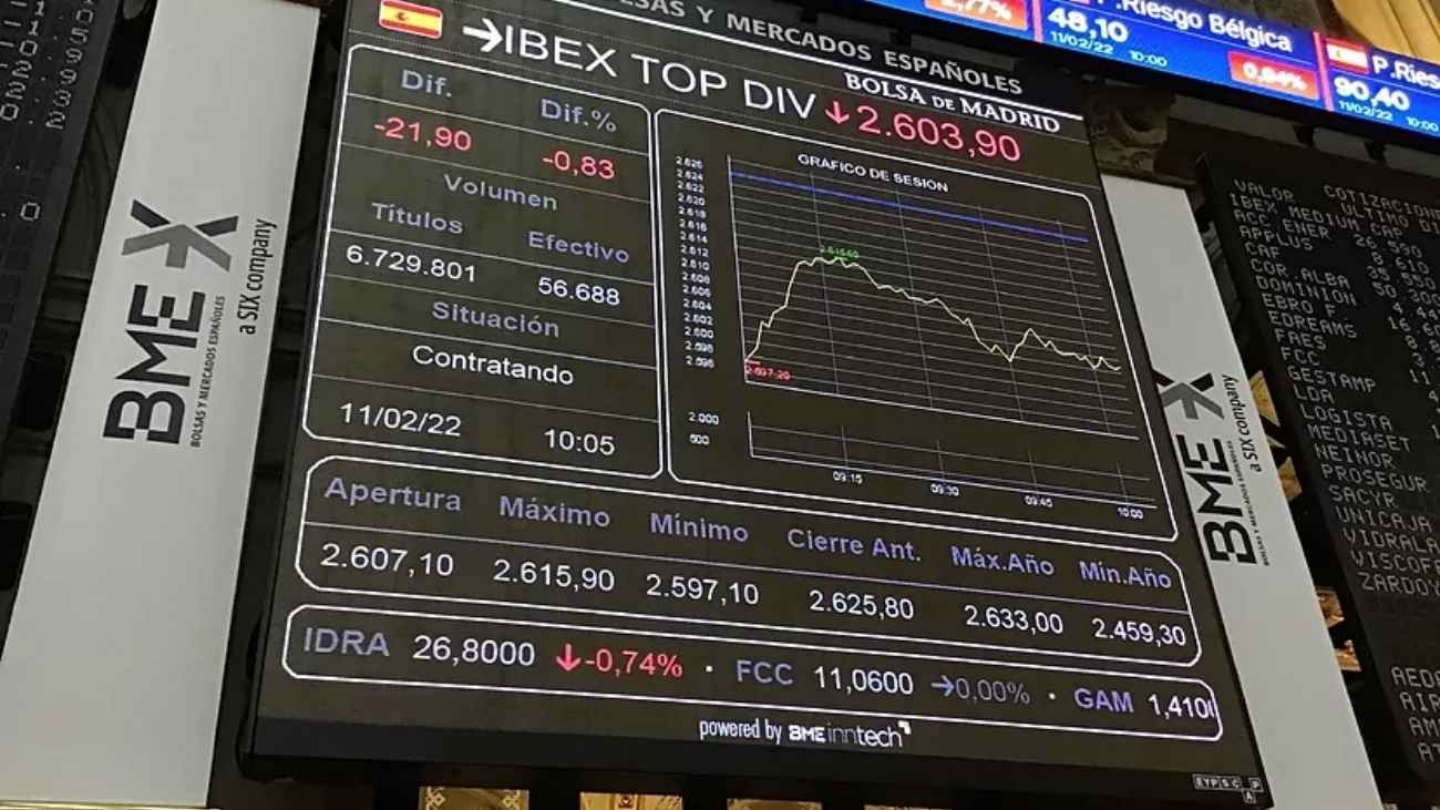 El Ibex-35 se desploma un 2,55% por la crisis de Ucrania La tensión entre Ucrania y Rusia desploma el Ibex 35 y las Bolsas europeas