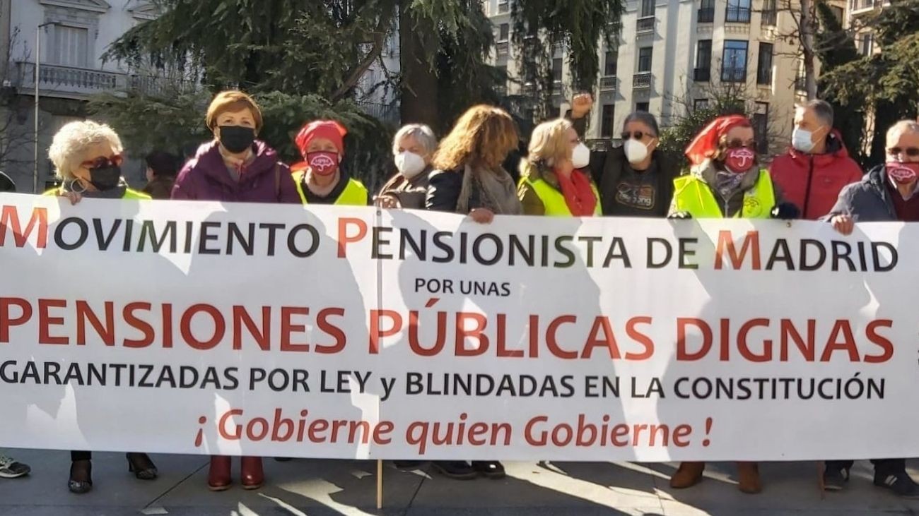 Manifestación de pensionistas para reclamar la revalorización de las pensiones con el IPC real