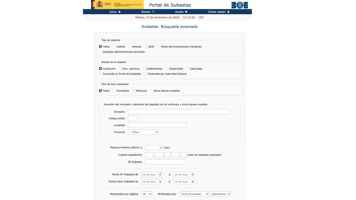 Portal Subastas BOE