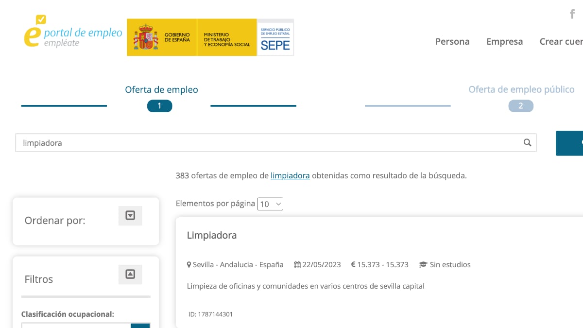 ofertas de empleo para personal de limpieza