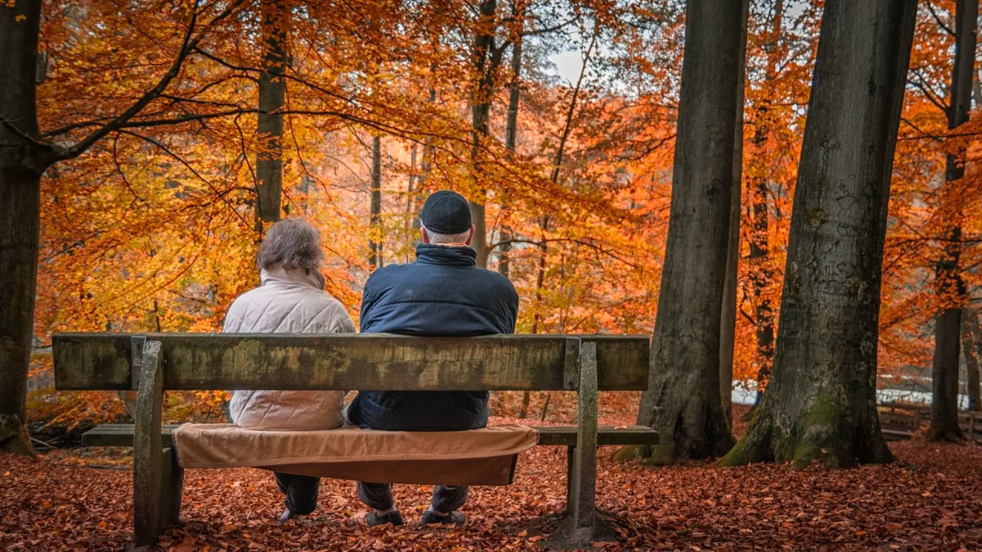 La edad de jubilación según el año de nacimiento y cotizaciones Dos jubilados sentados en un parque