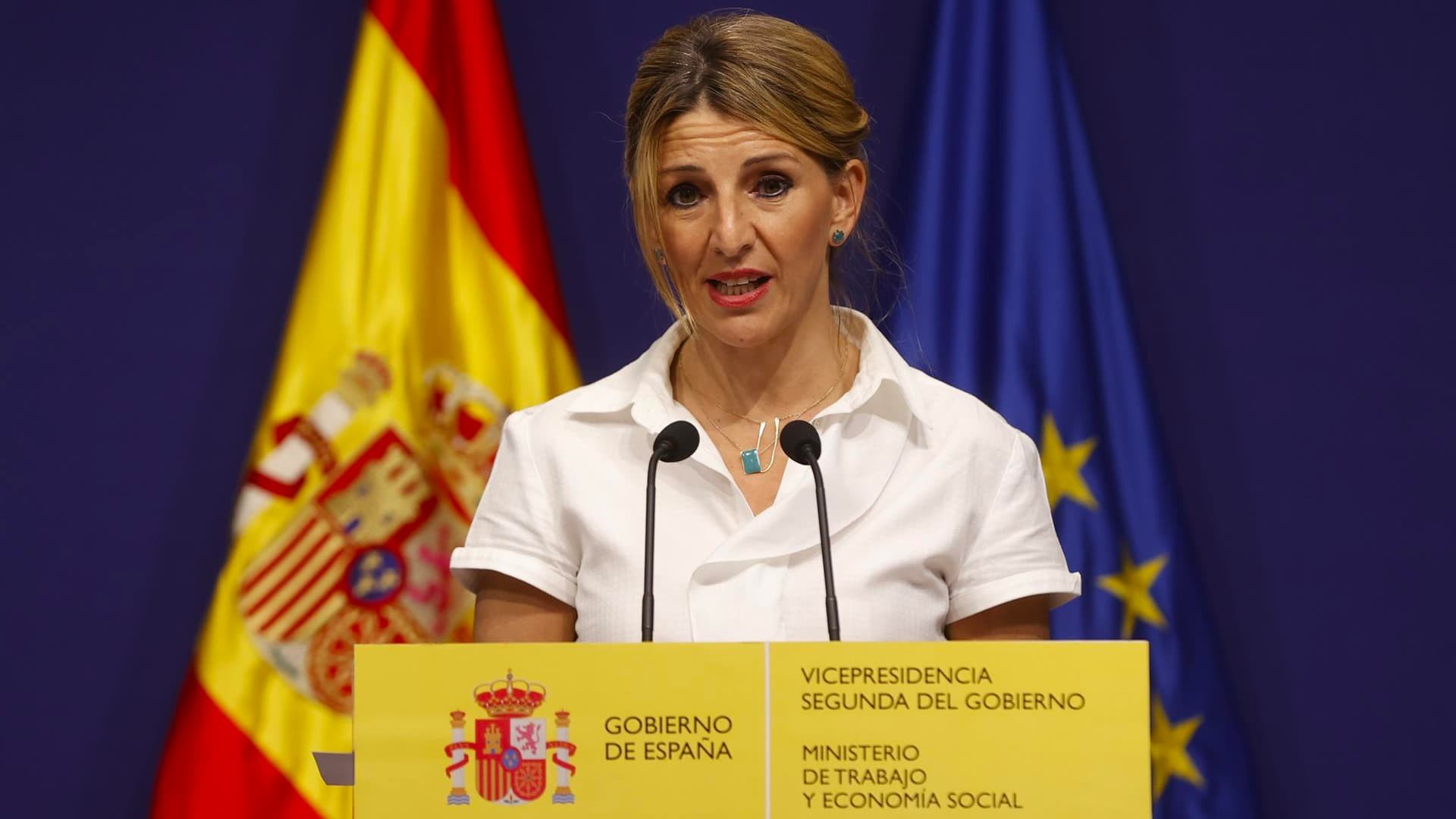 El 20% de los contratos en España dura menos de una semana. Yolanda Díaz, ministra de Trabajo y Economía Social