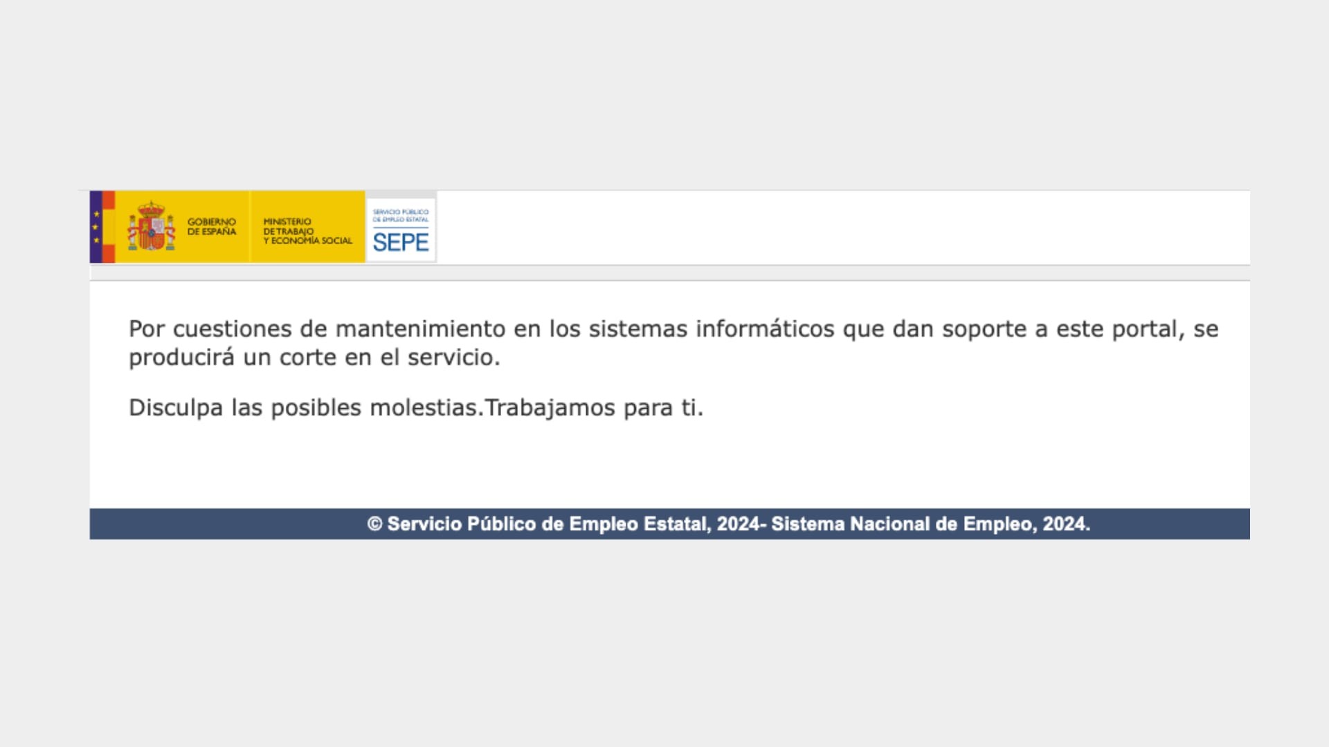 captura de la web del SEPE