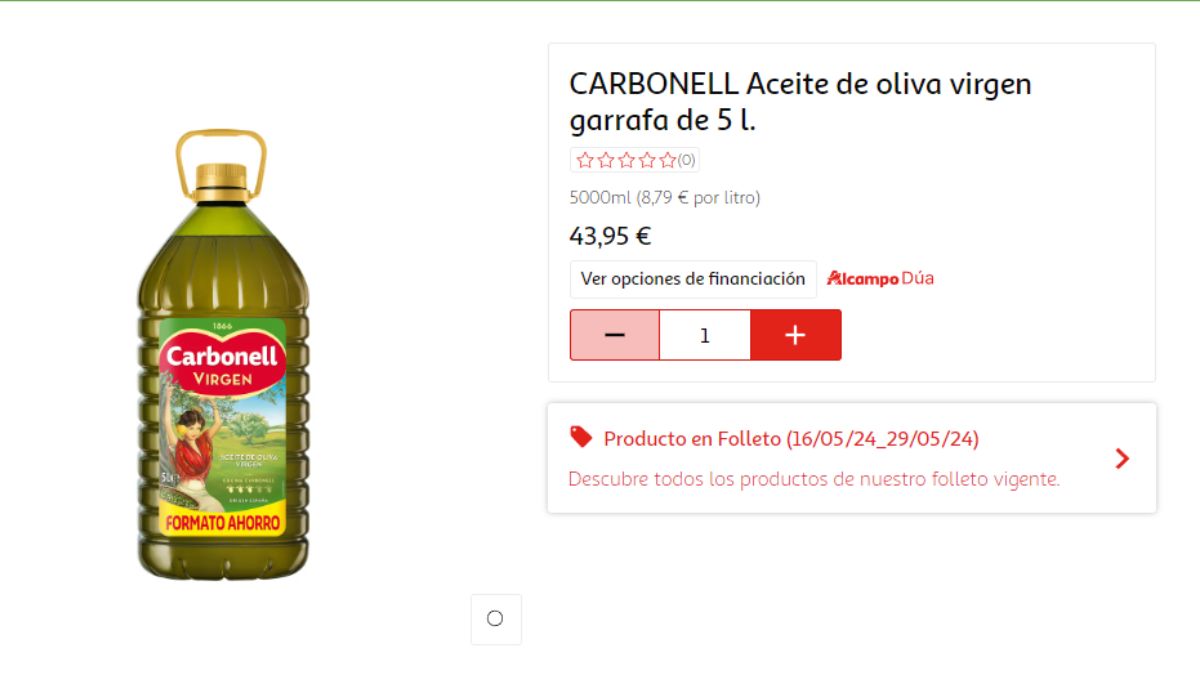 Imagen de la oferta de Alcampo.