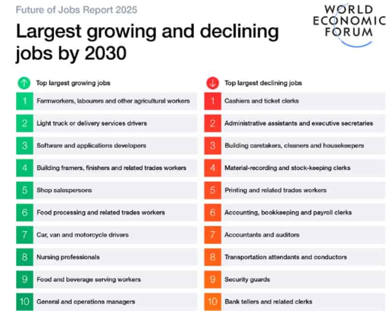 Gráfico de los trabajados que más crecerán en 2030