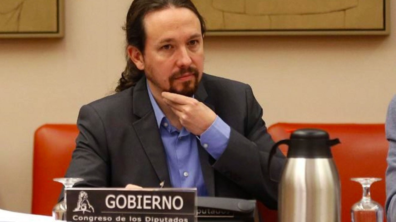 Pablo Iglesias, durante la rueda de prensa del Consejo de Ministros