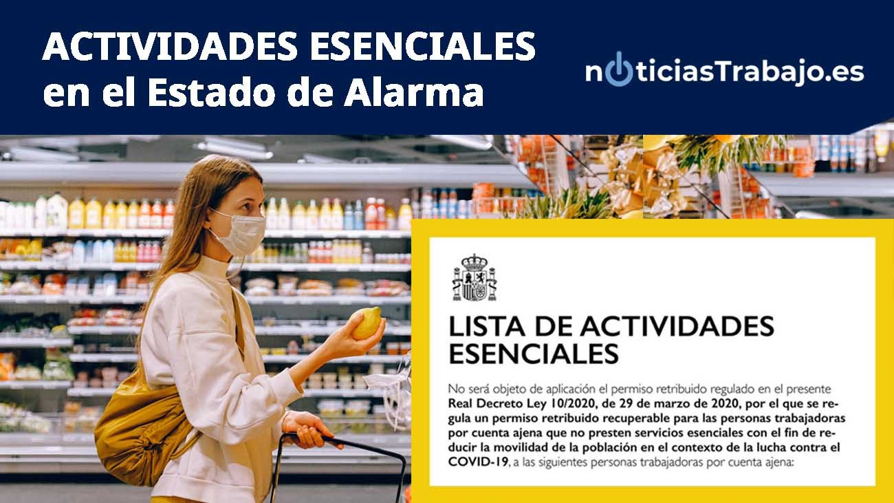 Actividades esenciales en el Estado de Alarma