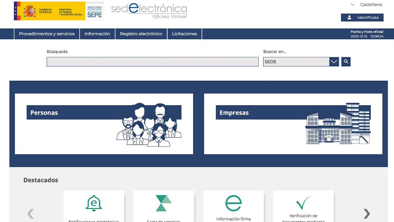 Sede Electronica del SEPE