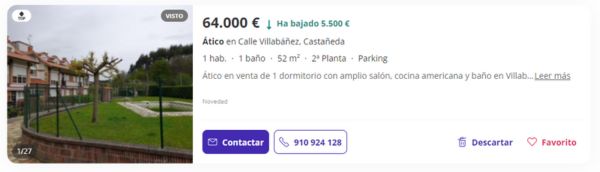 Ático en venta en Castañeda