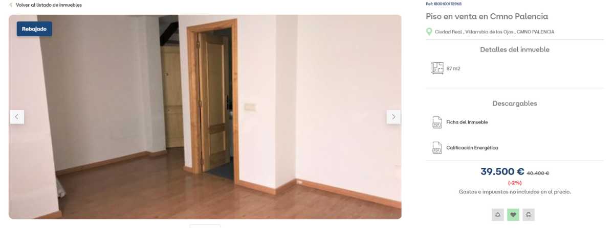 Dúplex en venta en Villarrubia de los Ojos (Ciudad Real) por un precio de 39.500 euros 