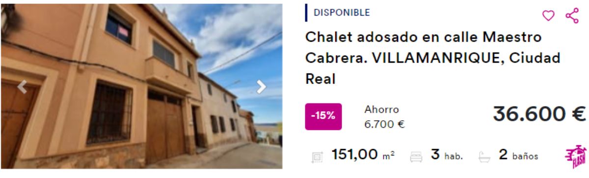 Chalet adosado en Villamanrique por un precio de 36.600 euros