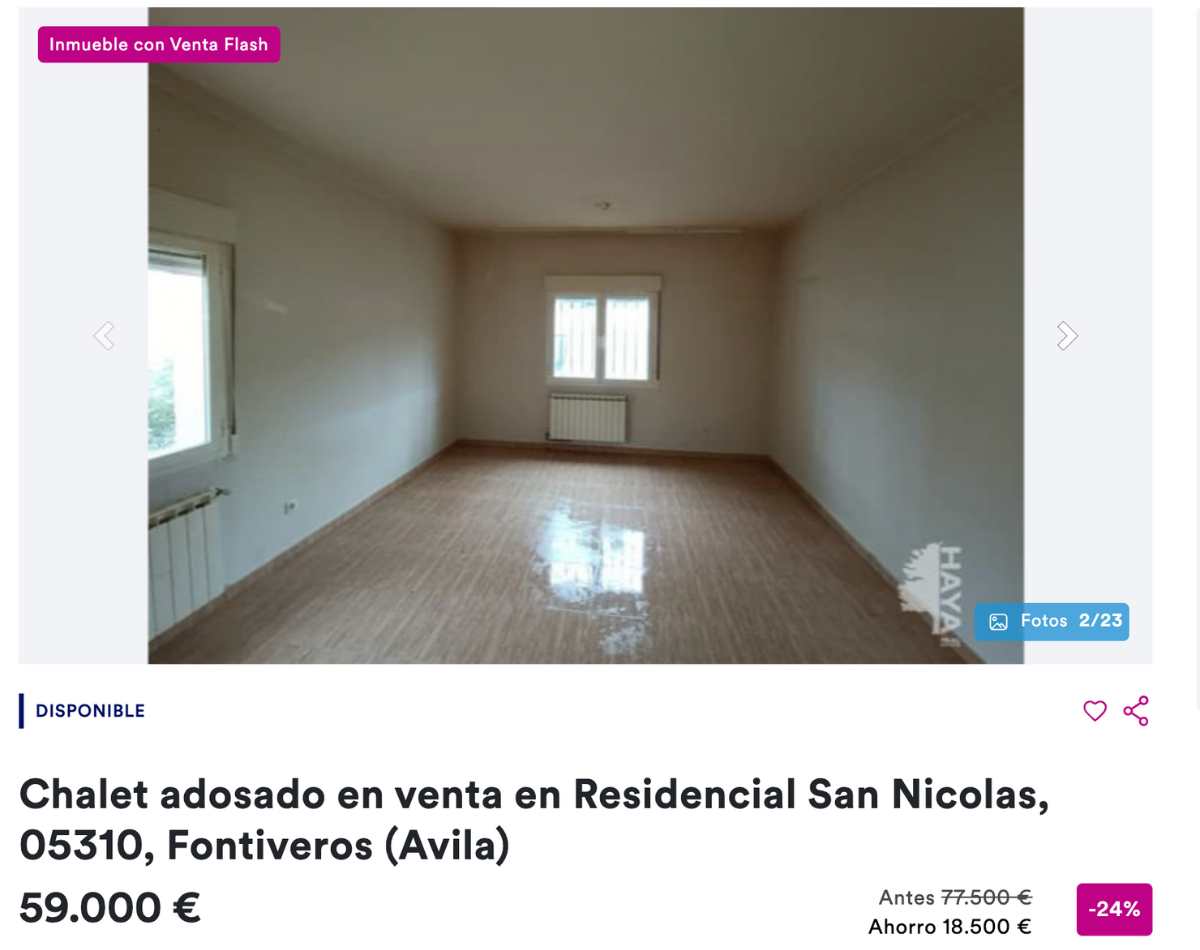 Chalet adosado en Fontiveros (Ávila) por un precio de 59.000 euros