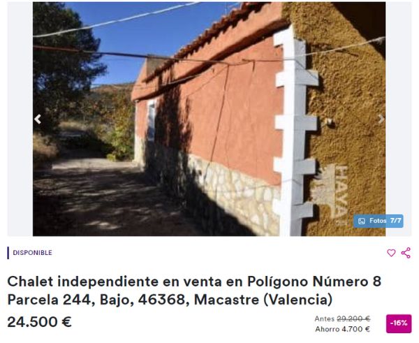 Chalet en venta en Macastre por 24.500 euros 