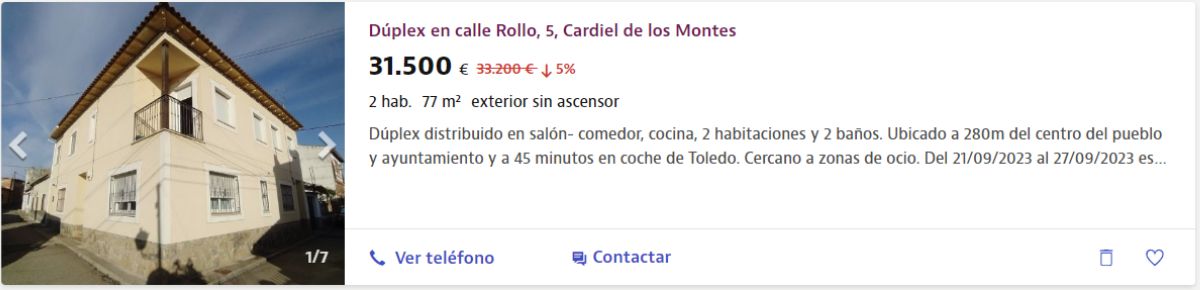 Dúplex en venta en Cardiel de los Montes por un precio de 31.500 euros