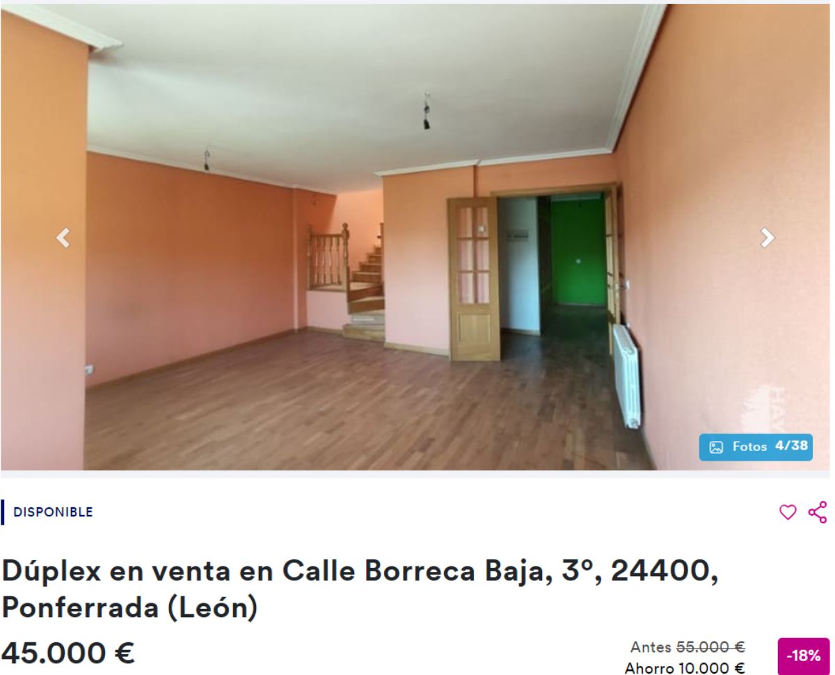 Dúplex en venta por 45.000 euros