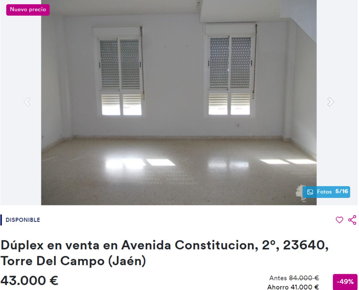 Dúplex en venta por 43.000 euros 