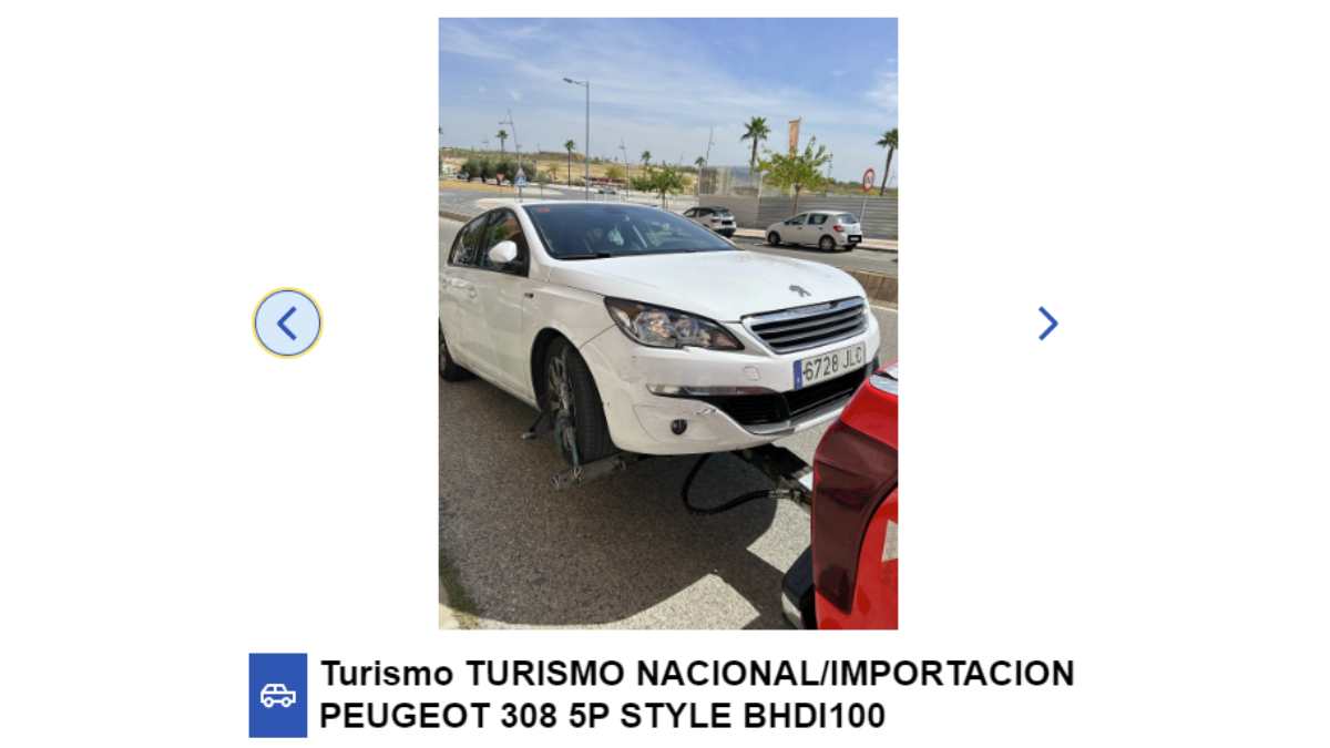 Peugeot 308 5P Style BHDI100 en subasta en el BOE