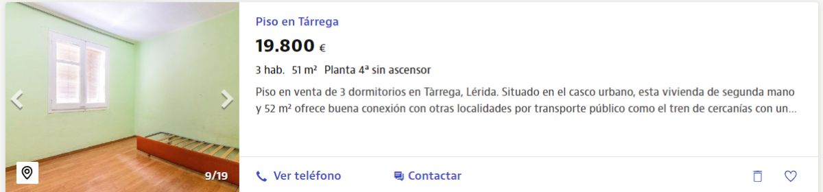 Piso en venta en Urgell por un precio de 19.800 euros 