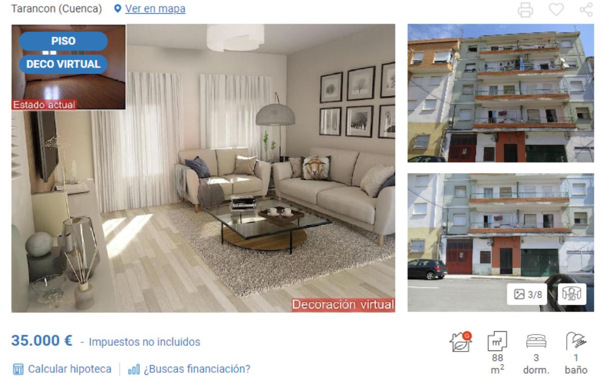 Piso en venta en Tarancón (Cuenca), por un precio de 35.000 euros