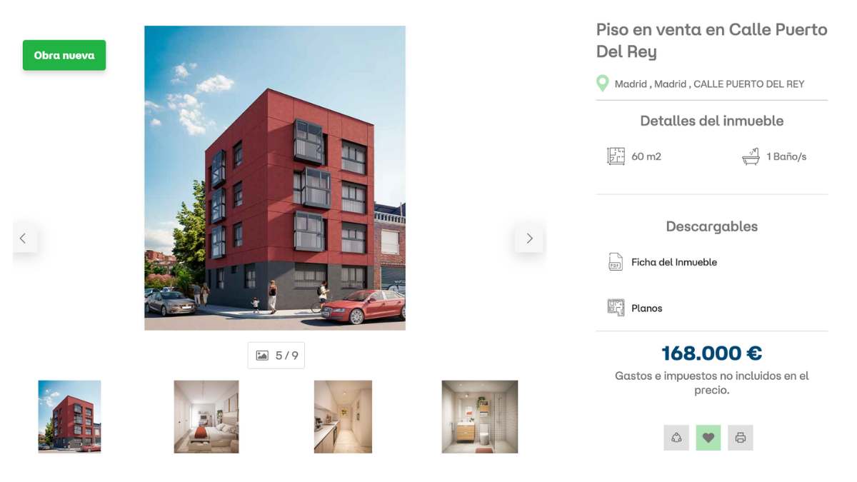 Piso a la venta en Madrid por 168.000 euros 