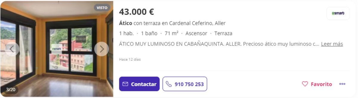 Piso en venta en Aller