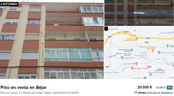 Piso en venta en Béjar, por un precio de 20.000 euros 