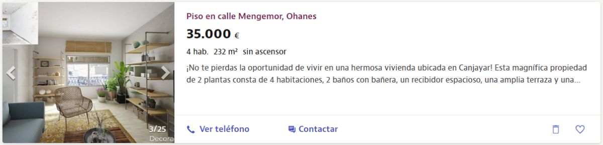 Piso en venta en Ohanes, por un precio de 35.000 euros