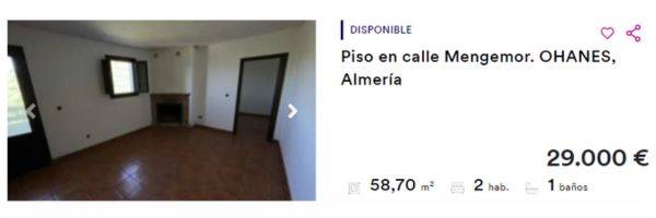 Piso en venta en Ohanes por 29.000 euros