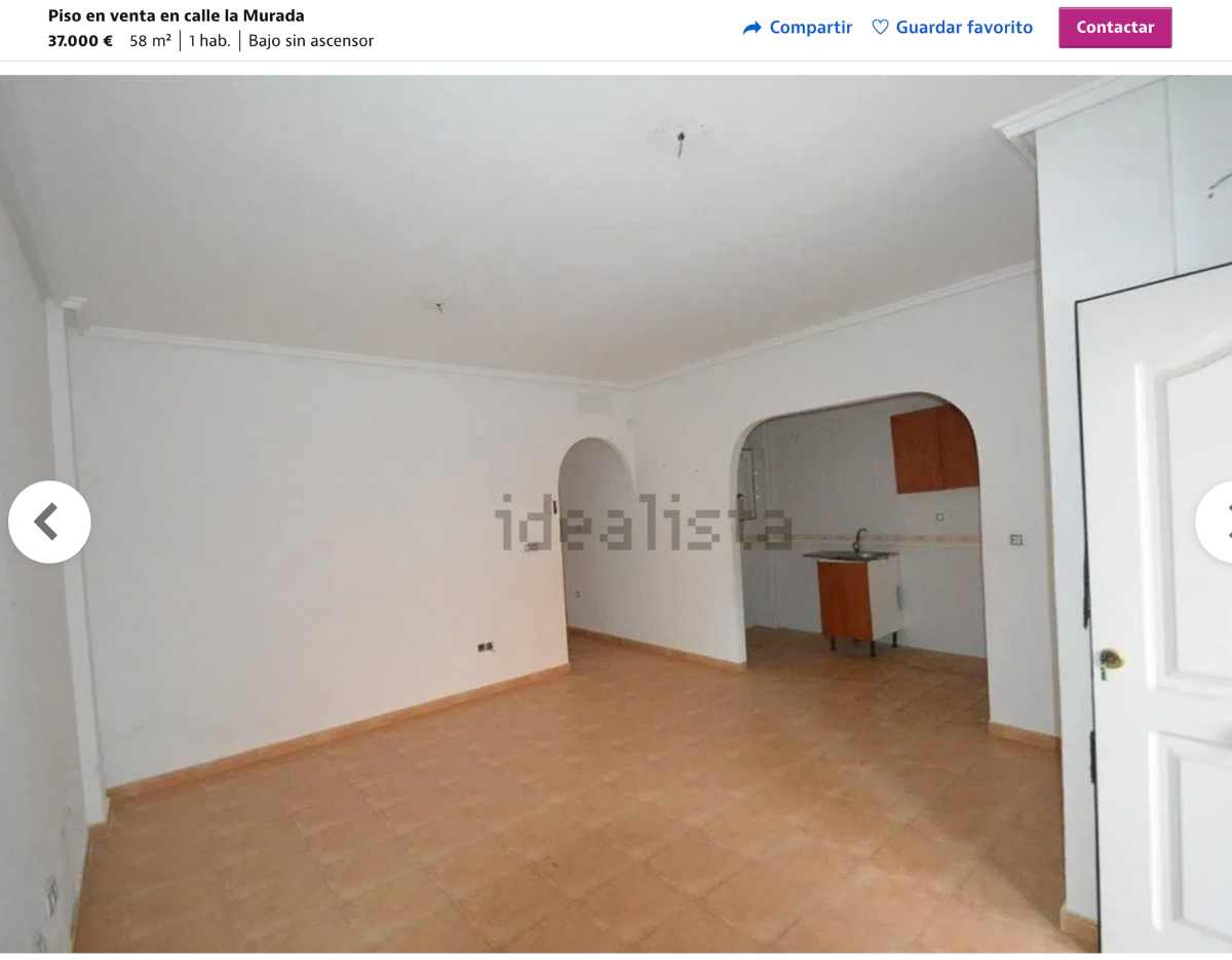 Piso en venta en Orihuela (Alicante) por un precio de 37.000 euros
