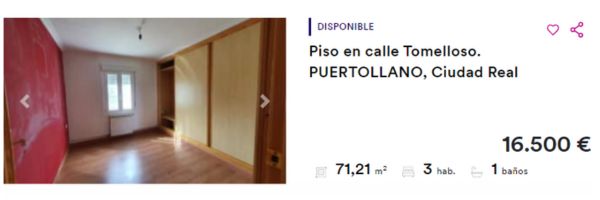 Piso en venta en Puertollano por 16.500 euros