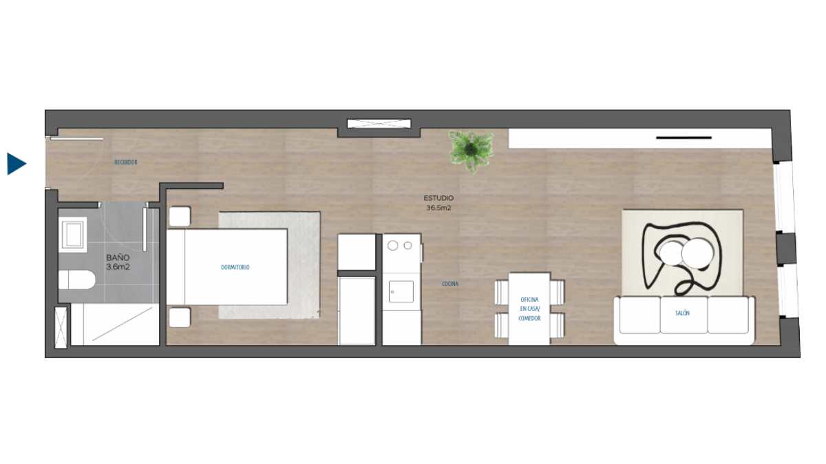 Plano del piso a venta en Madrid por 168.000 euros
