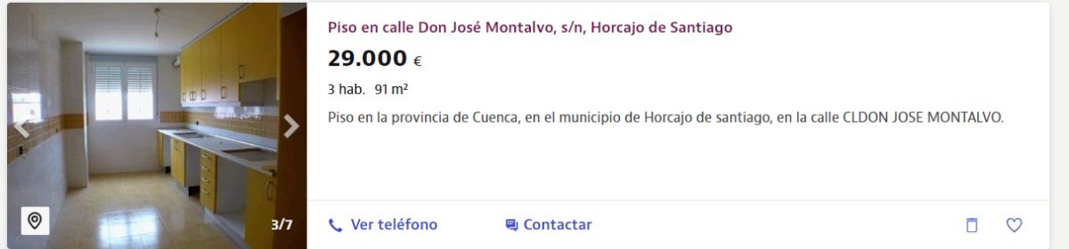 Piso en venta en Horcajo de Santiago por un precio de 29.000 euros