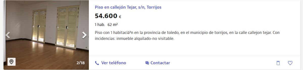Piso en venta en Torrijos por un precio de 54.600 euros