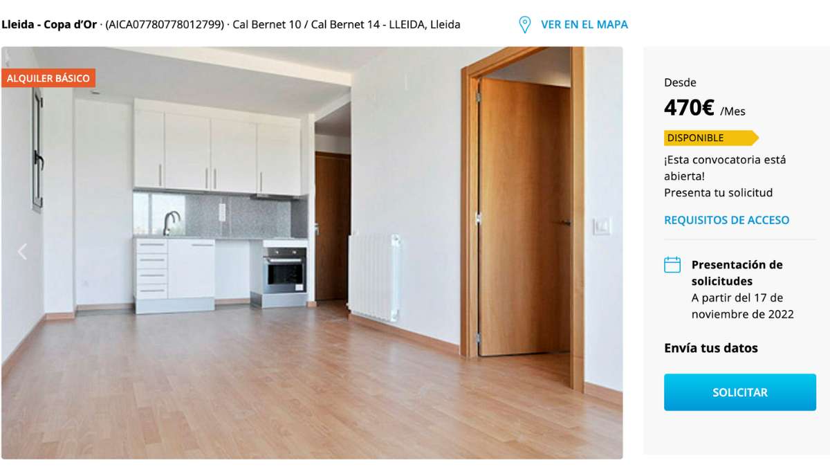 Piso de alquiler en Lleida por un precio de 470 euros  
