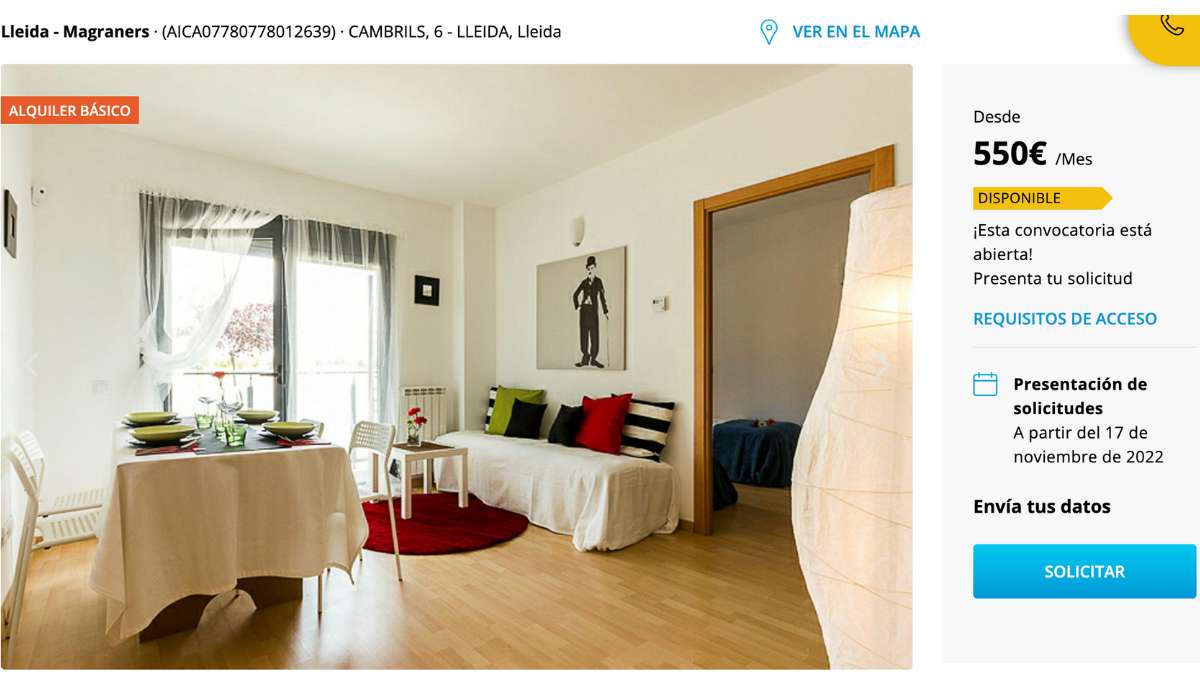 Piso de alquiler en Lleida por un precio de 550 euros