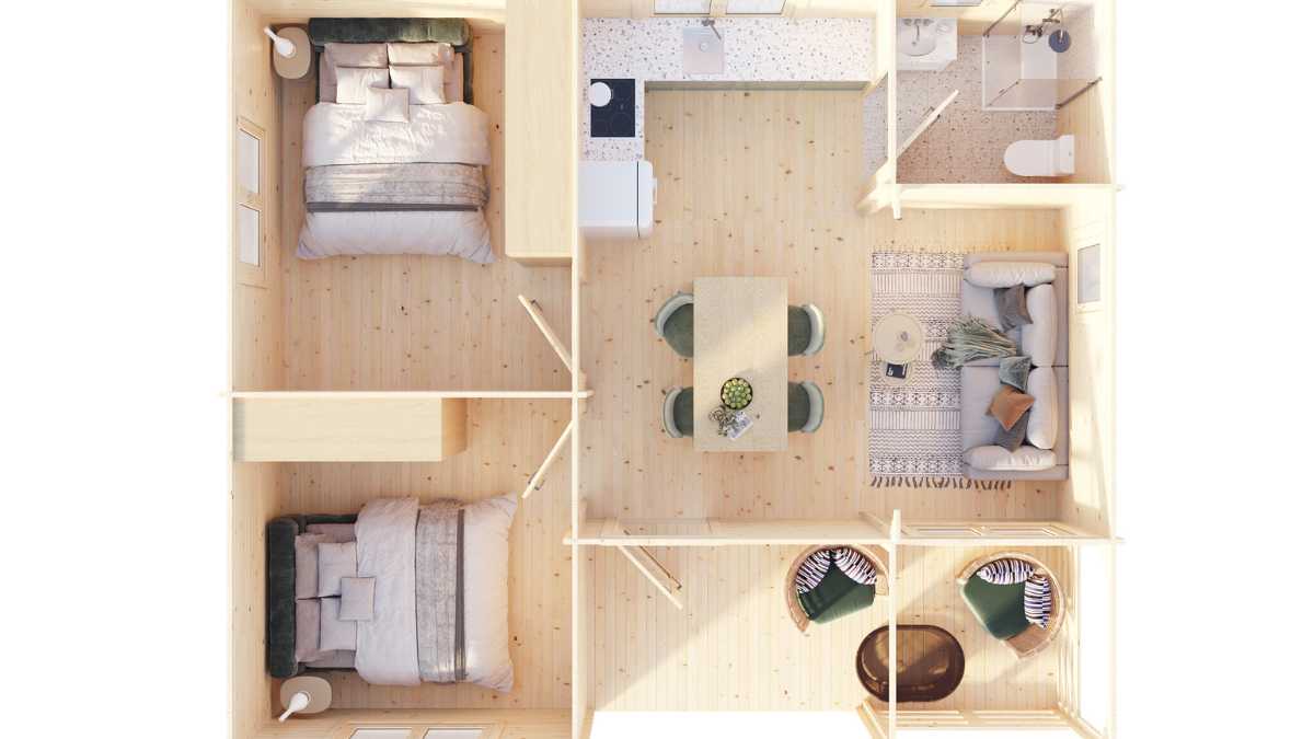 Distribución casa prefabricada manitoba 