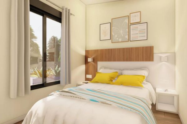 Dormitorio de la casa prefabricada 'Denia'