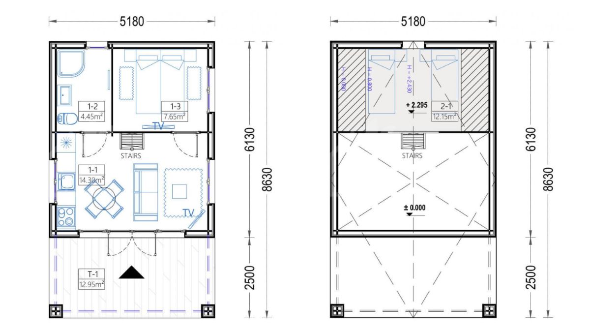 Plano casa prefabricada Agata ​