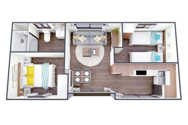 Plano de la casa prefabricada 'Denia'