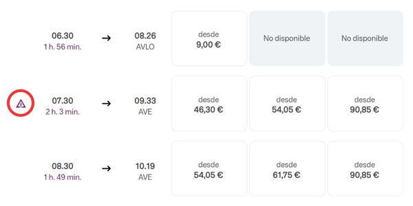 Imagen para identificar que trenes Renfe tienen plazas para perros de hasta 40 kilos