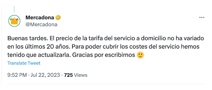 Mercadona envío domicilio