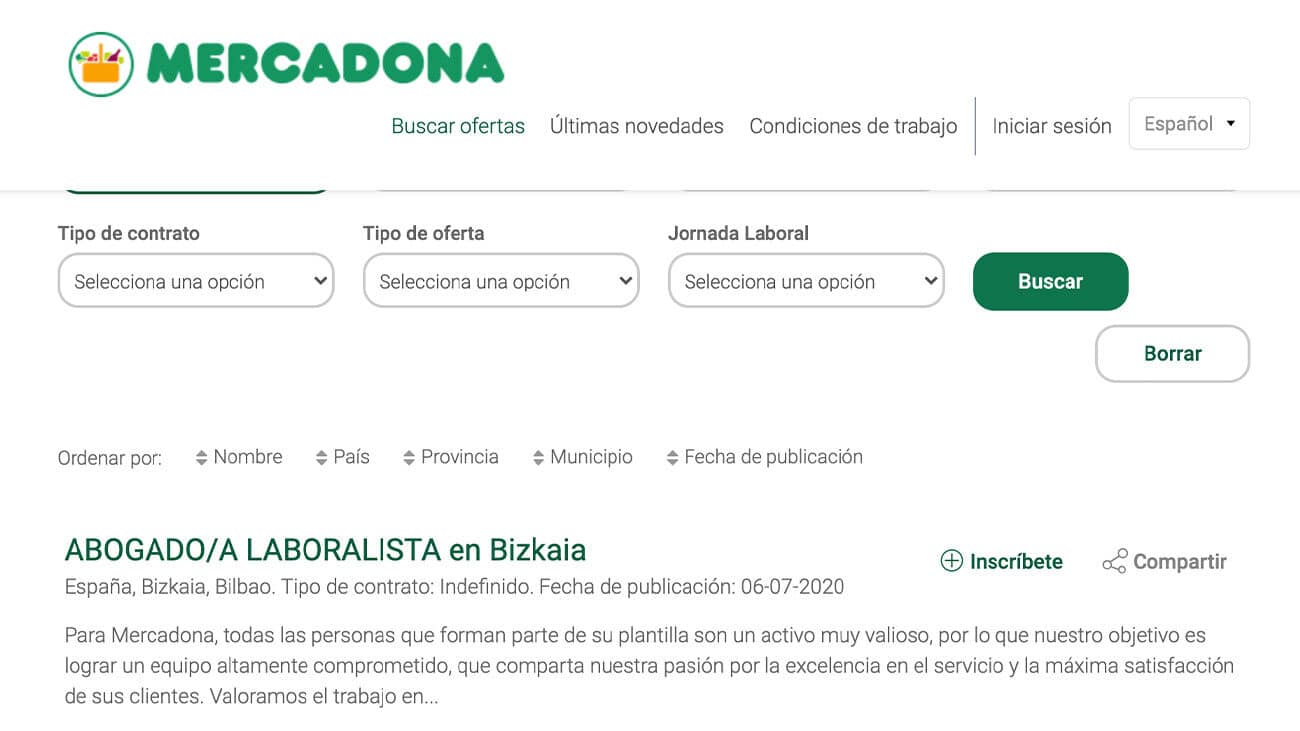 ofertas de empleo mercadona 2020