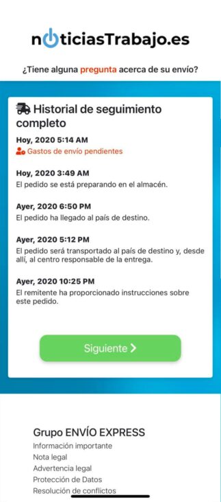 estafa del envío express imagen 2