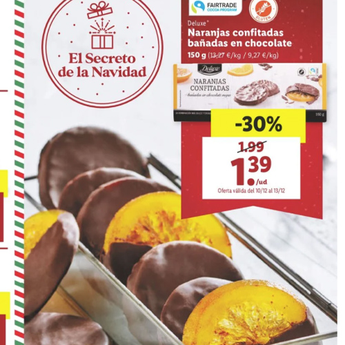 Naranjas confitadas bañadas en chocolate