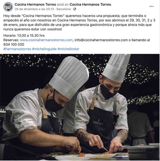 Menú Nochevieja Hermanos Torres