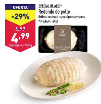 Redondo de pollo con espárragos